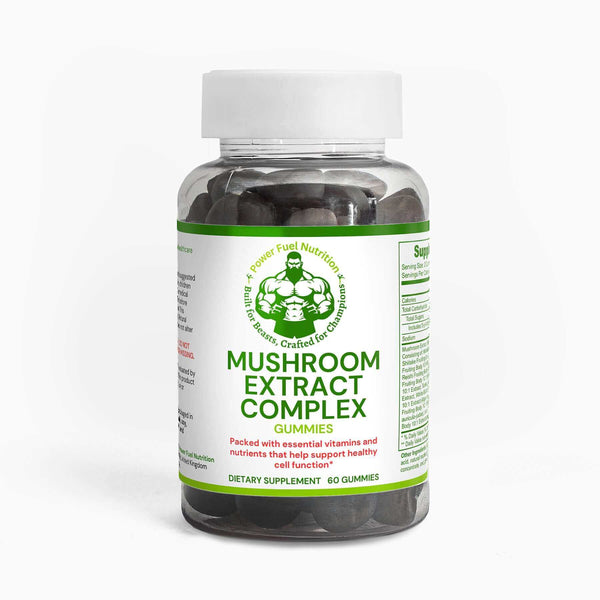 Mushroom Extract Complex Gummies> Boost your health and wellness with our Power Fuel Nutrition Mushroom Extract Complex Gummies! They are packed with beneficial vitamins and minerals for health > $29.90 > Power Fuel Nutrition