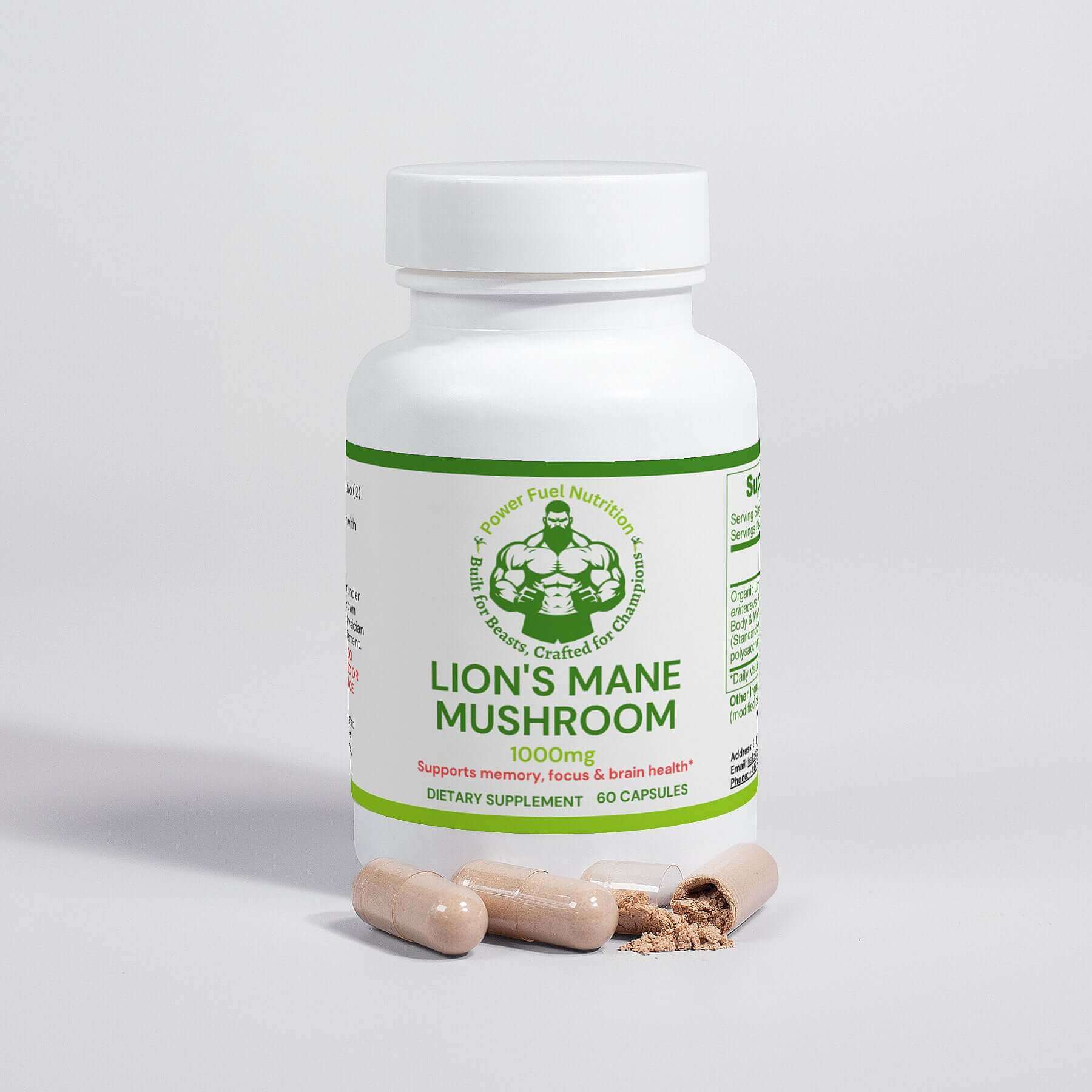 Lion's Mane Mushroom> Fuel your mind and body with Power Fuel Nutrition's Lion's Mane Mushroom! This superfood is packed with essential nutrients to boost your brainpower and support > $25.50 > Power Fuel Nutrition
